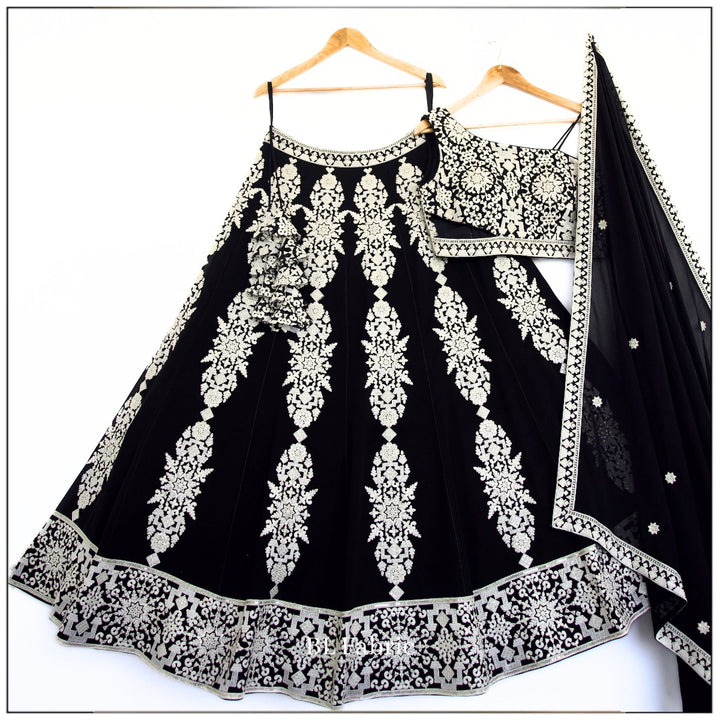 Black color Sequence Embroidery work Designer Lehenga Choli for Wedding & Haldi Function BL1395 4