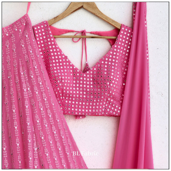 Pink color Mirror & Embroidery work Designer Lehenga Choli BL1231 1