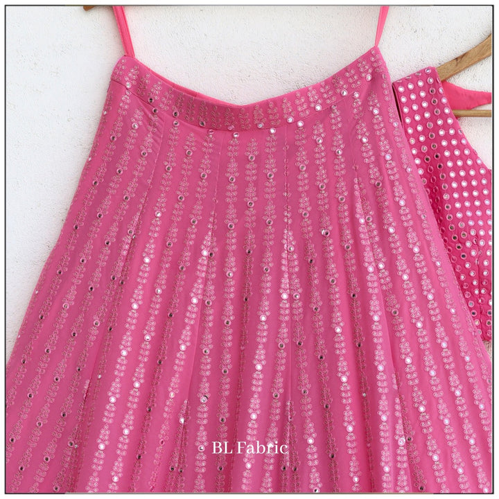 Pink color Mirror & Embroidery work Designer Lehenga Choli BL1231 2