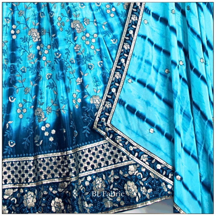 Skyblue color Sequence & Thread Embroidery work Designer Lehenga Choli for Wedding Function BL1398 6