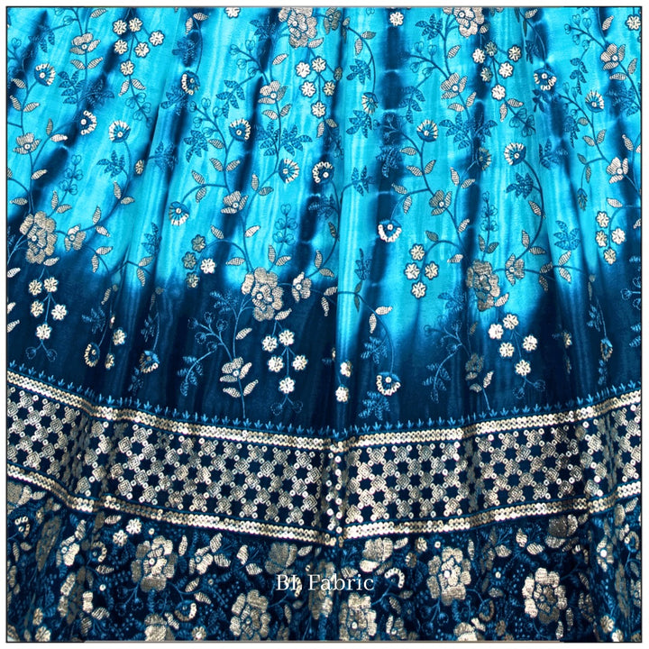 Skyblue color Sequence & Thread Embroidery work Designer Lehenga Choli for Wedding Function BL1398 7