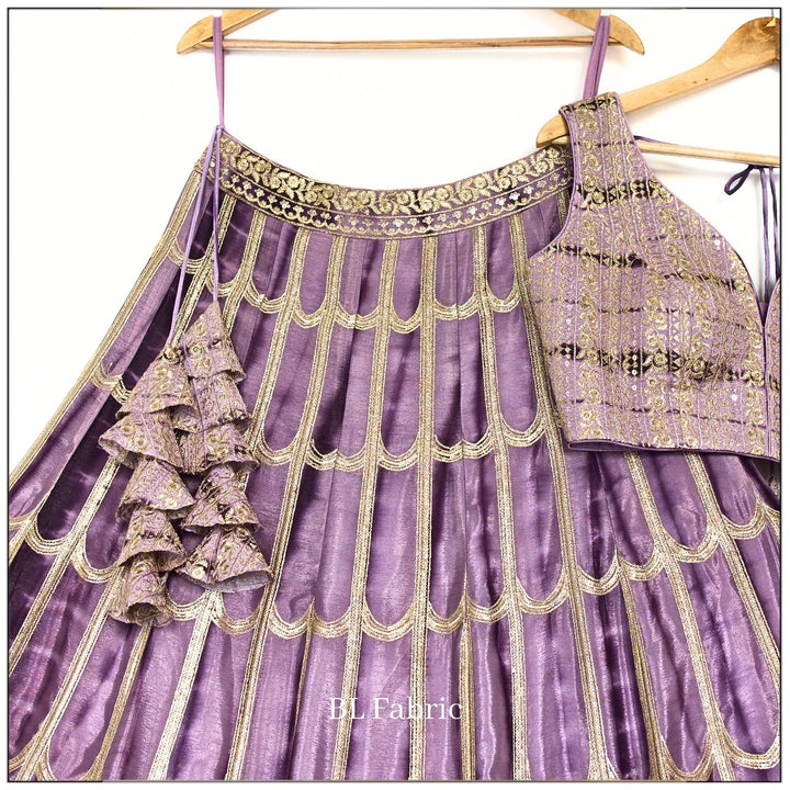 Purple color Sequence & Thread Embroidery work Designer Lehenga Choli for Wedding Function BL1399 7