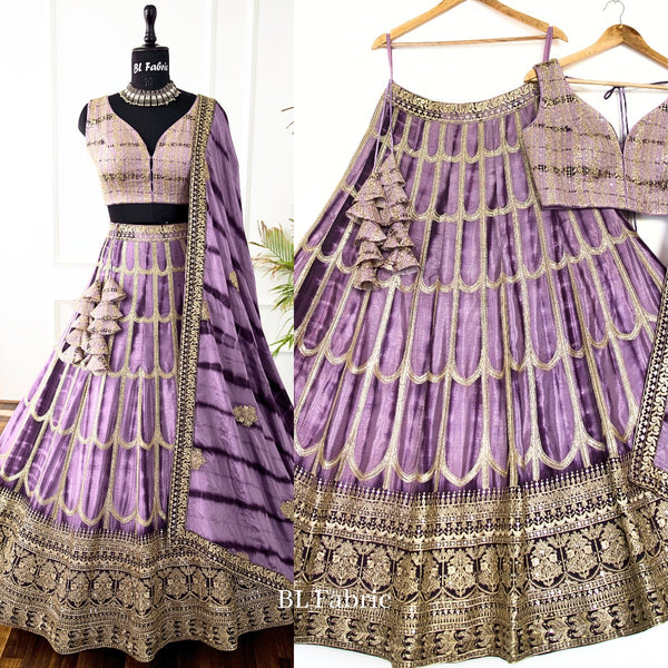 Purple color Sequence & Thread Embroidery work Designer Lehenga Choli for Wedding Function BL1399