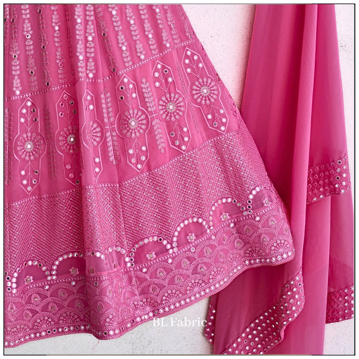 Pink color Mirror & Embroidery work Designer Lehenga Choli BL12315 