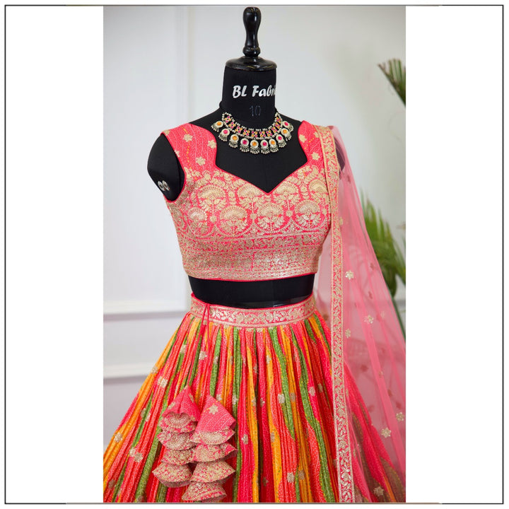 Multi color Printed & Embroidery work Designer Lehenga Choli for Any Function BL1418 1