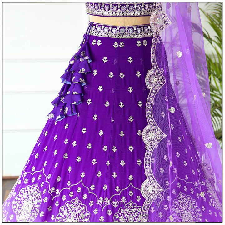 Shadding Purple color Sequence Embroidery work Designer Lehenga choli for Wedding Function BL1431 3