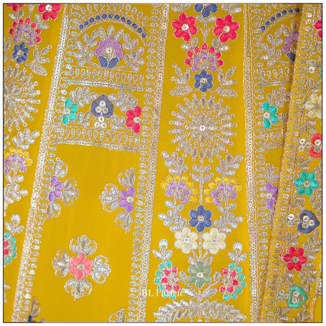 Yellow color Sequence Embroidery work Designer Lehenga choli for Wedding Function BL1438 2