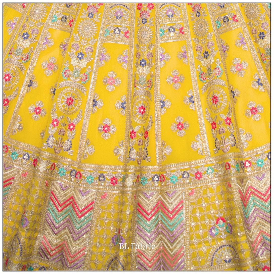 Yellow color Sequence Embroidery work Designer Lehenga choli for Wedding Function BL1438 9