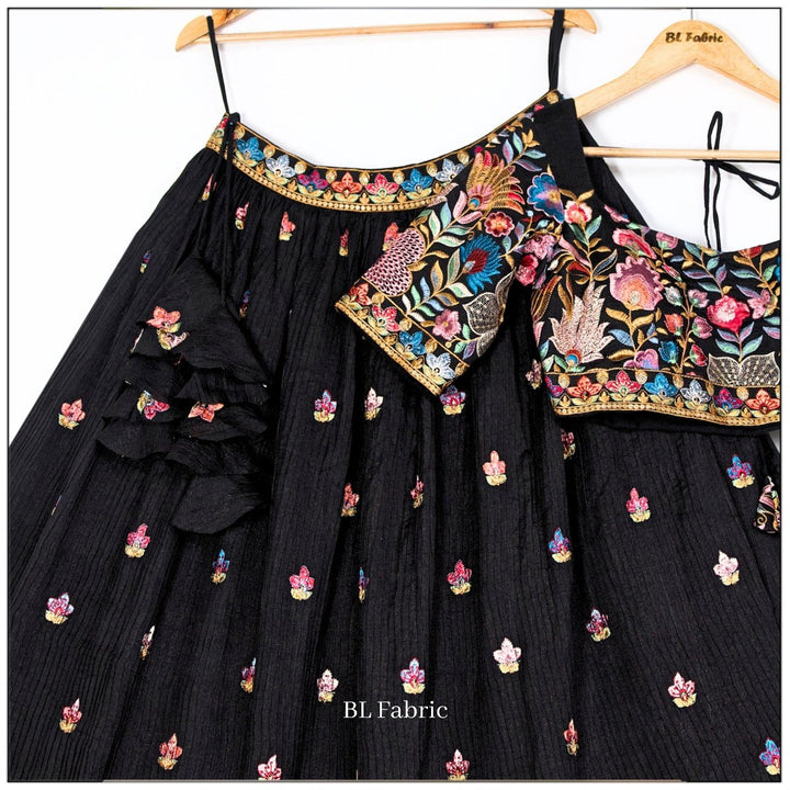 Black color Sequence Embroidery work Designer Lehenga choli for Wedding Function BL1440 6