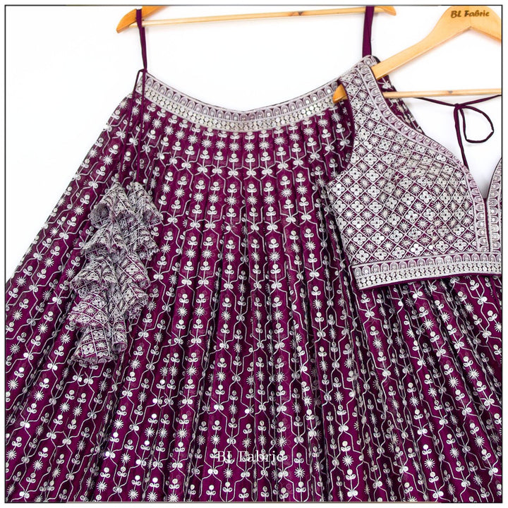 Purple color Sequence Embroidery work Designer Lehenga choli for Wedding Function BL1439 7