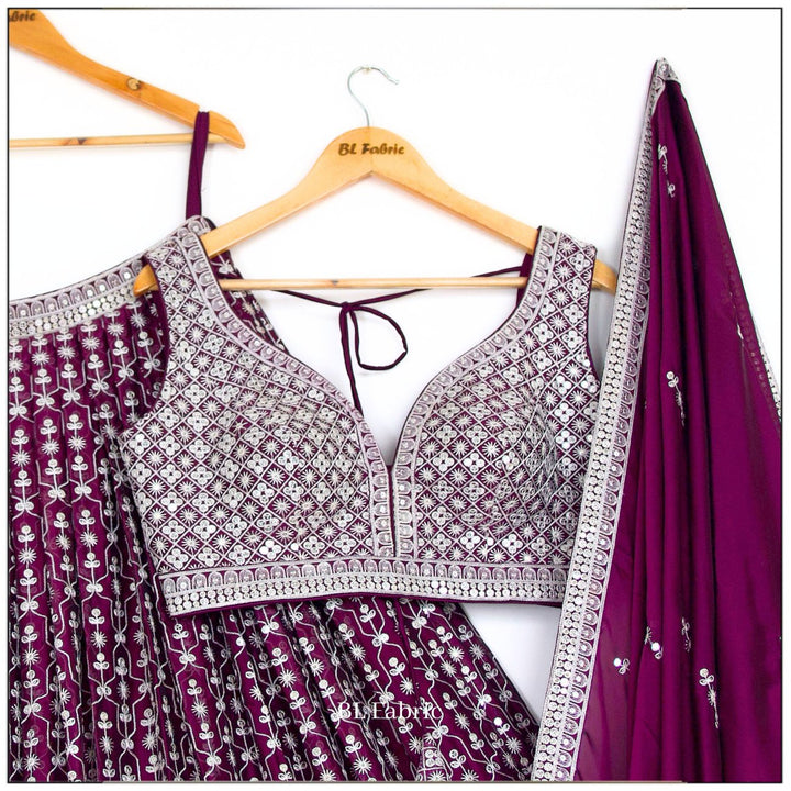 Purple color Sequence Embroidery work Designer Lehenga choli for Wedding Function BL1439 6