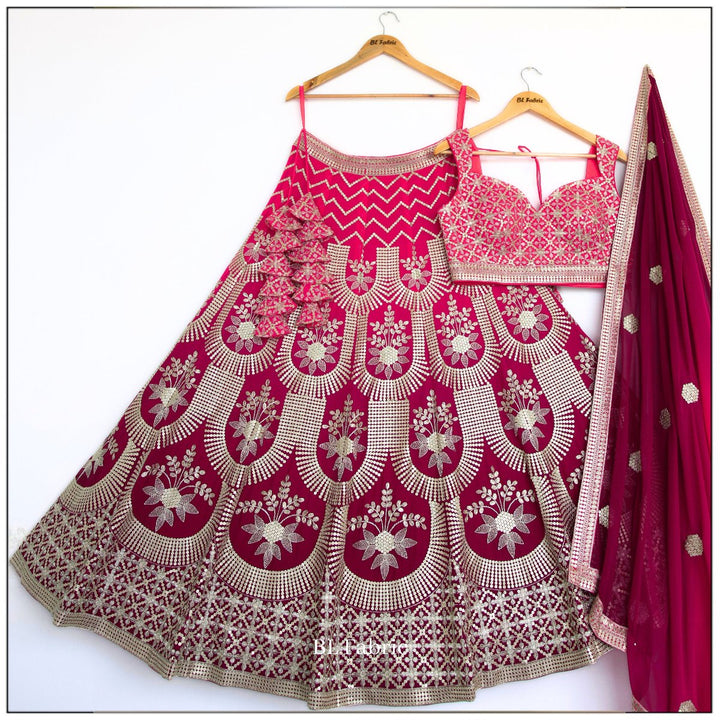 Shadding Pink color Sequence Embroidery work Designer Lehenga Choli for Wedding Function BL1458 4