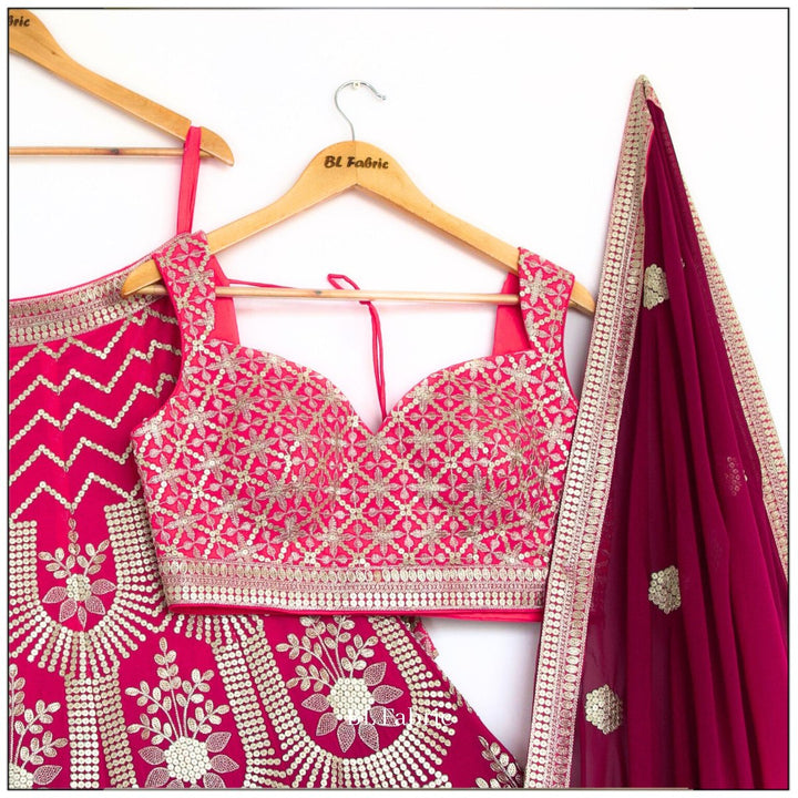 Shadding Pink color Sequence Embroidery work Designer Lehenga Choli for Wedding Function BL1458 5