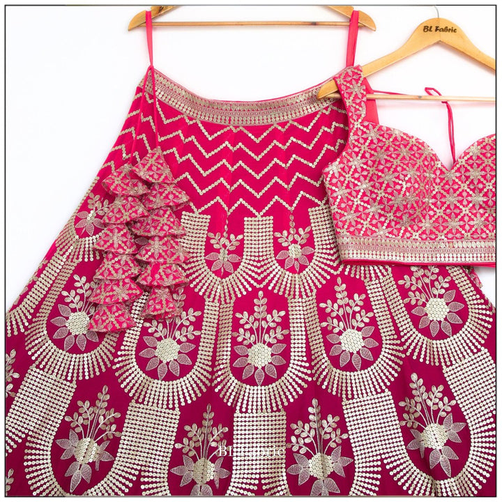 Shadding Pink color Sequence Embroidery work Designer Lehenga Choli for Wedding Function BL1458 6