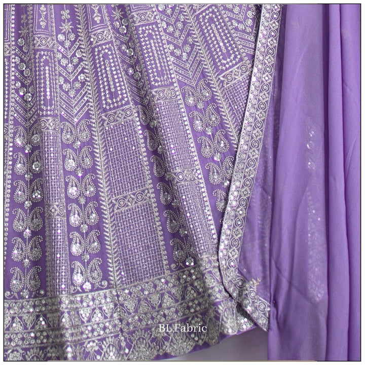 Light Purple color Embroidery & Sequence work Designer Lehenga Choli for Wedding Function BL1460 7