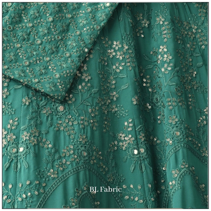 Mid Green color Mirror & Embroidery work Designer Lehenga Choli for Wedding Function BL1237 5