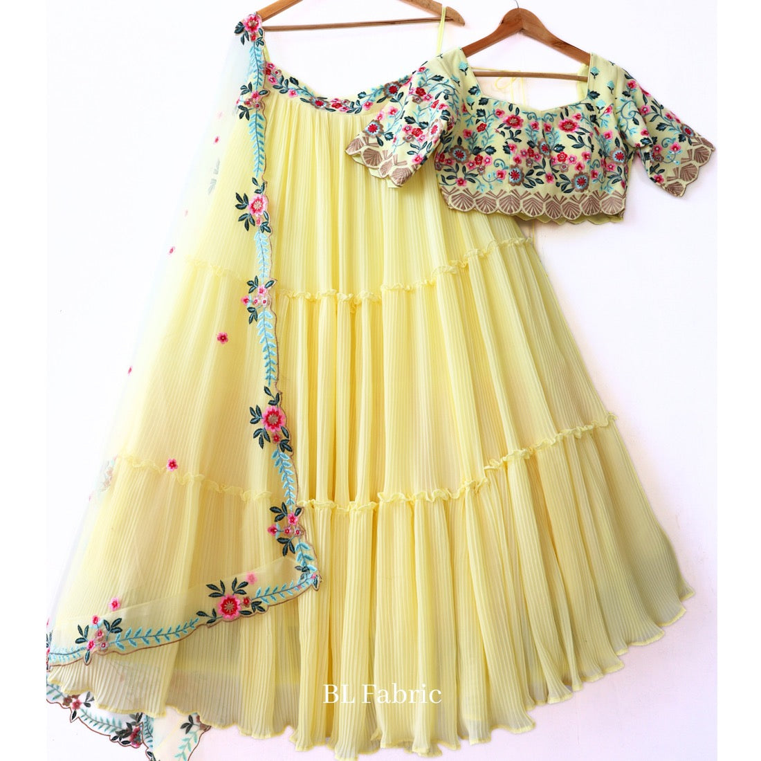 Buy Yellow Net Embellished High Lehenga Set For Women by Asra Online at Aza  Fashions.
