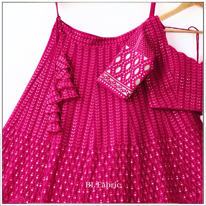 Pink color Mirror & Sequence Embroidery work Designer Lehenga Choli for Wedding & Haldi Function BL1248 2