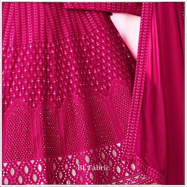 Pink color Mirror & Sequence Embroidery work Designer Lehenga Choli for Wedding & Haldi Function BL1248 3