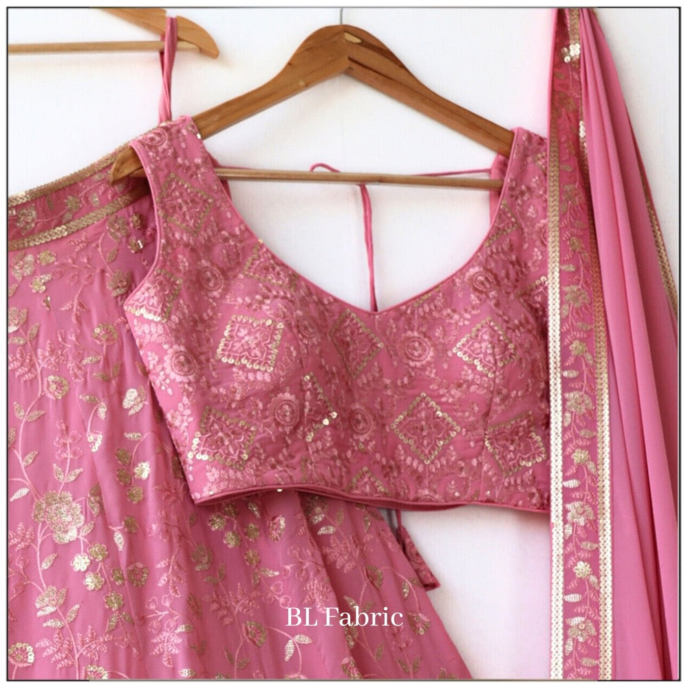 Light Pink color Embroidery & Sequence work Designer Lehenga Choli BL1253 1
