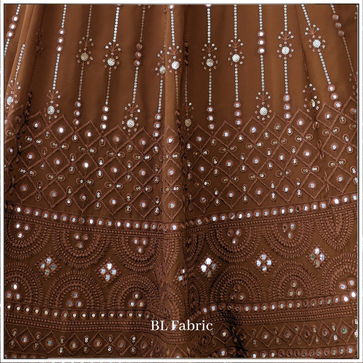 Brown color Mirror & Sequence Embroidery work Designer Wedding Lehenga Choli BL1259 4