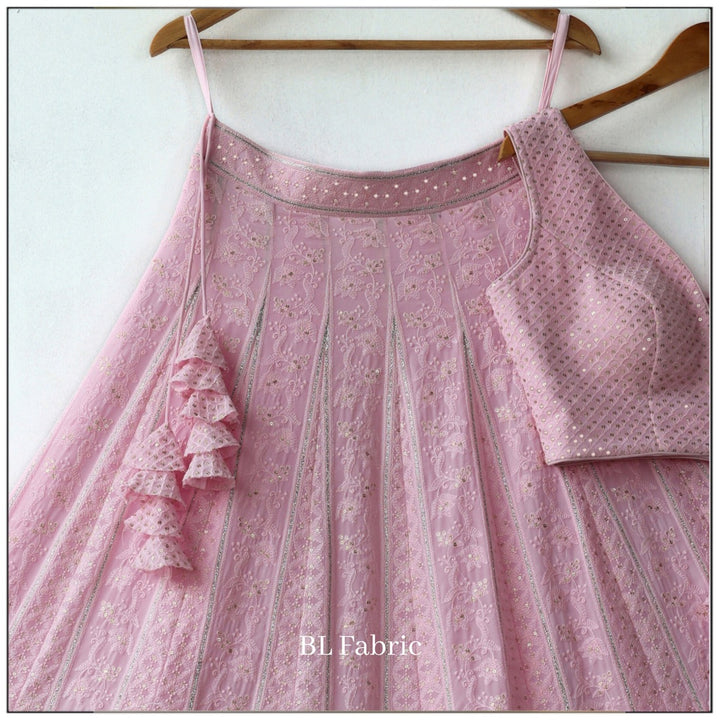 Light Pink color Sequence Embroidery work Designer Wedding Lehenga Choli BL1264 2