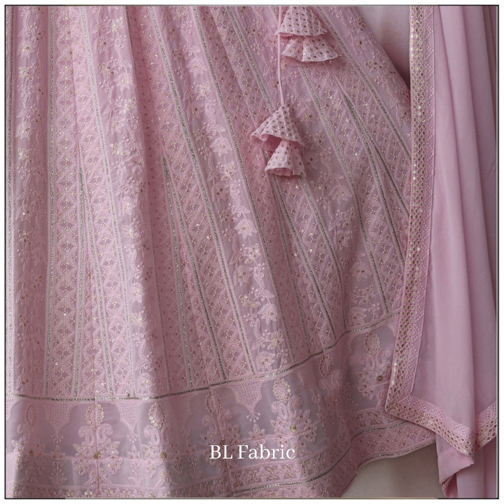 Light Pink color Sequence Embroidery work Designer Wedding Lehenga Choli BL1264 3