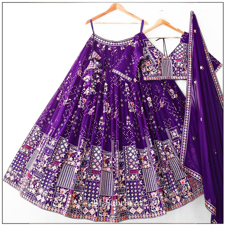 Purple color Sequence Embroidery work Designer Lehenga Choli for Any Function BL1348 1