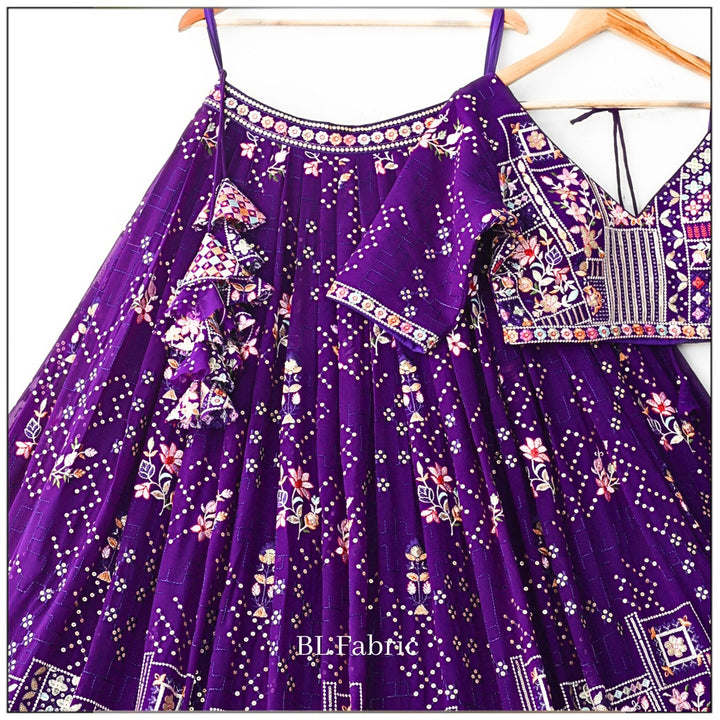 Purple color Sequence Embroidery work Designer Lehenga Choli for Any Function BL1348 3