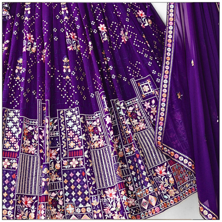 Purple color Sequence Embroidery work Designer Lehenga Choli for Any Function BL1348 4