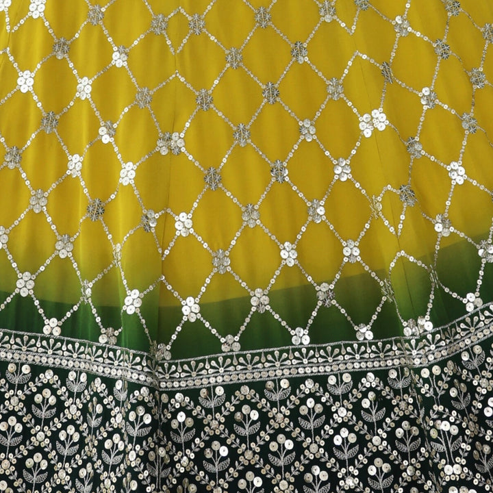 Yellow & Green color Sequence & Thread work Designer Wedding Lehenga Choli For Haldi & Mehendi Function BL1276 4