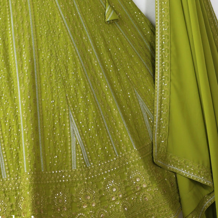 Green color Sequence & Thread work Designer Wedding Lehenga Choli For Wedding Function BL1278 3