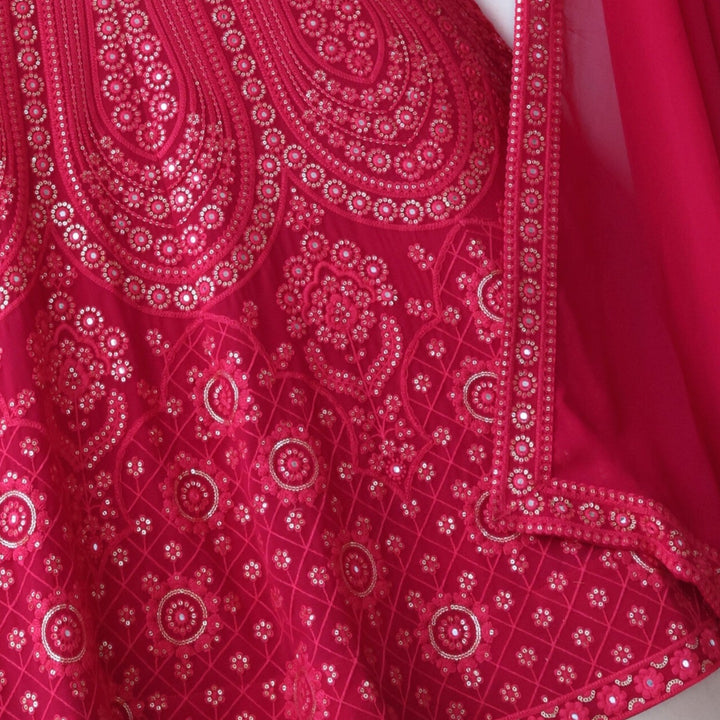 Pink color Mirror & Sequence Thread work Designer Wedding Lehenga Choli For Wedding Function BL1279 3
