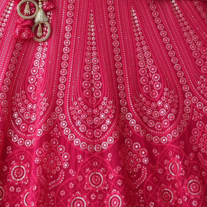 Pink color Mirror & Sequence Thread work Designer Wedding Lehenga Choli For Wedding Function BL1279 4