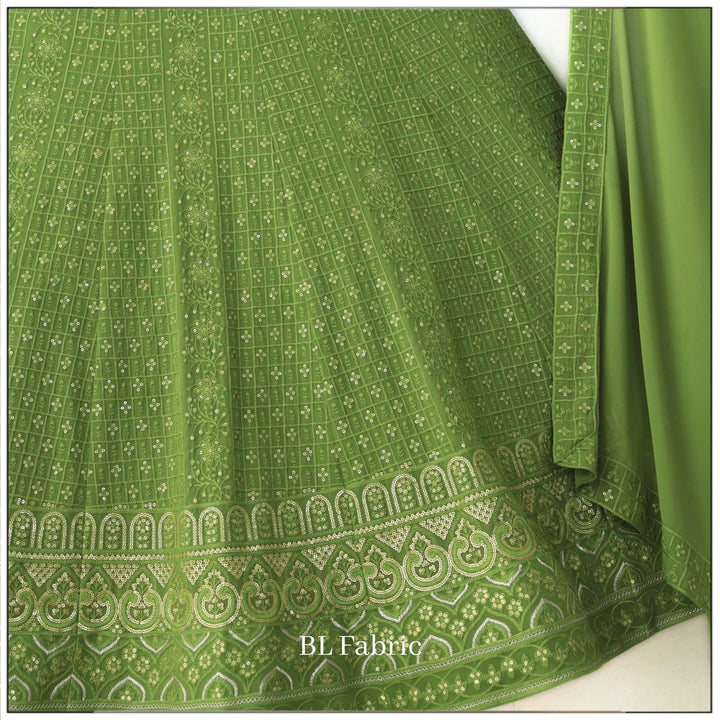 Green color Sequence & Thread work Designer Wedding Lehenga Choli For Wedding Function BL1282 3