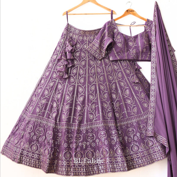 Rosy Purple color Sequence & Thread work Designer Wedding Lehenga Choli For Wedding Function BL1284
