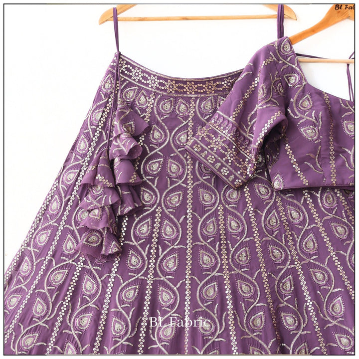 Rosy Purple color Sequence & Thread work Designer Wedding Lehenga Choli For Wedding Function BL1284 2