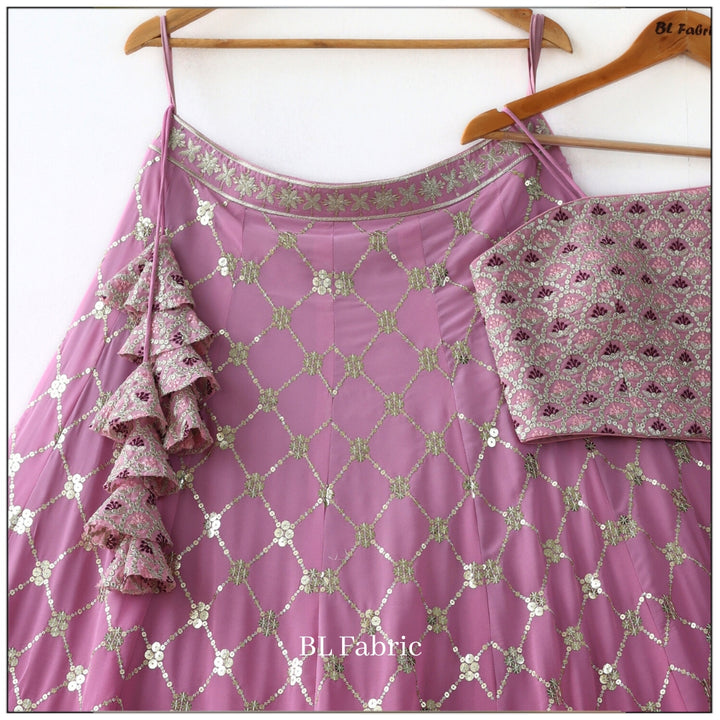 Pink color Sequence & Thread work Designer Wedding Lehenga Choli For Haldi & Mehendi Function BL1285 2