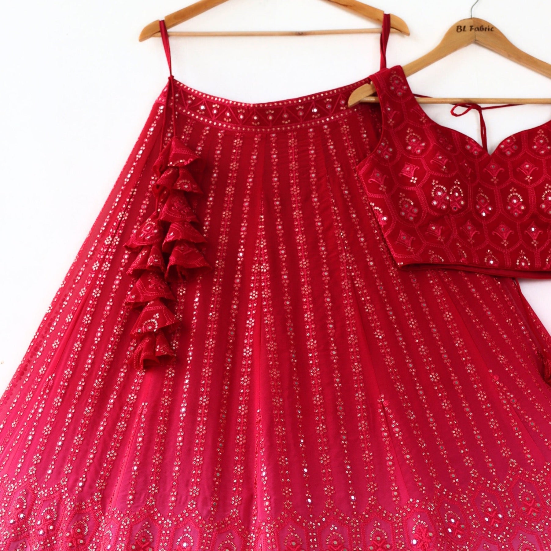 Pink Multi Sequins & Thread Wedding Lehenga Choli