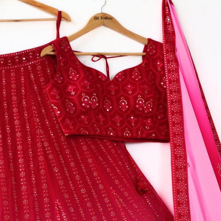 Shadding Pink color Sequence & Thread work Designer Wedding Lehenga Choli For Wedding Function BL1287 2