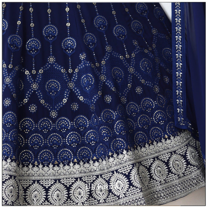 Blue color Sequence & Thread work Designer Wedding Lehenga Choli For Wedding Function BL1288 3