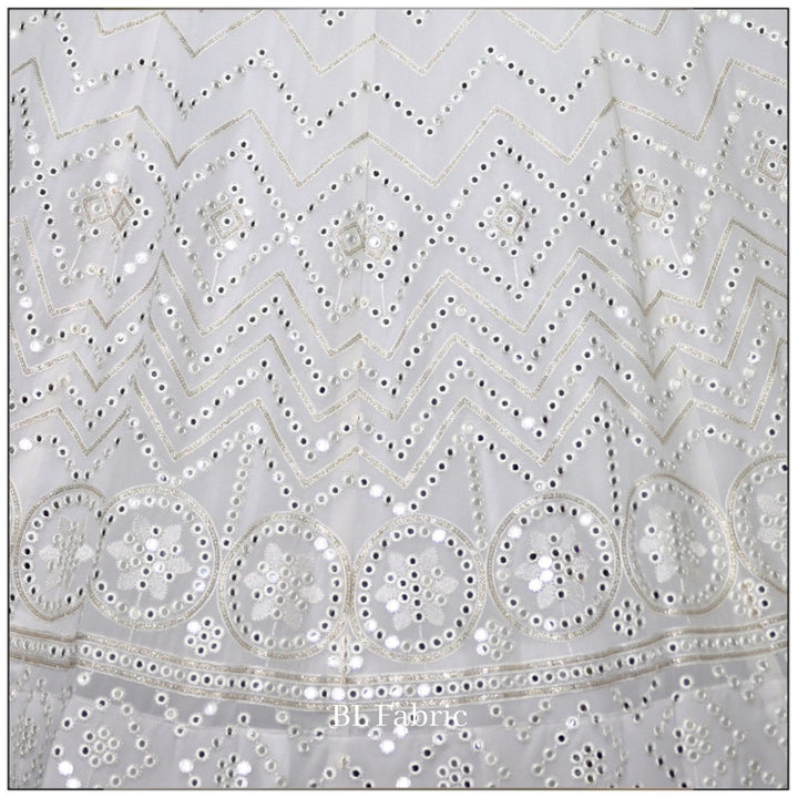 White color Mirror & Sequence Thread work Designer Wedding Lehenga Choli For Wedding Function BL1298 4