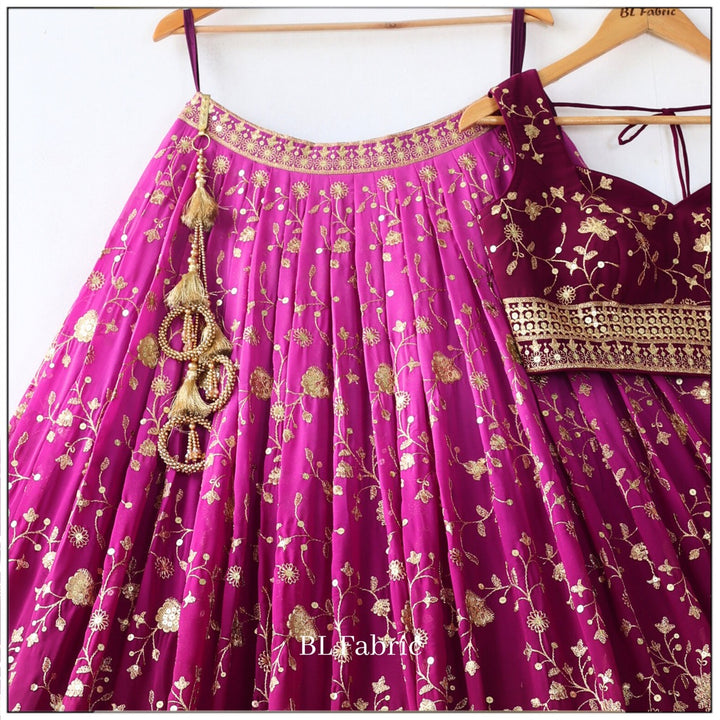 Shadding Purple color Embroidery & Sequence work Designer Lehenga Choli BL1303 3