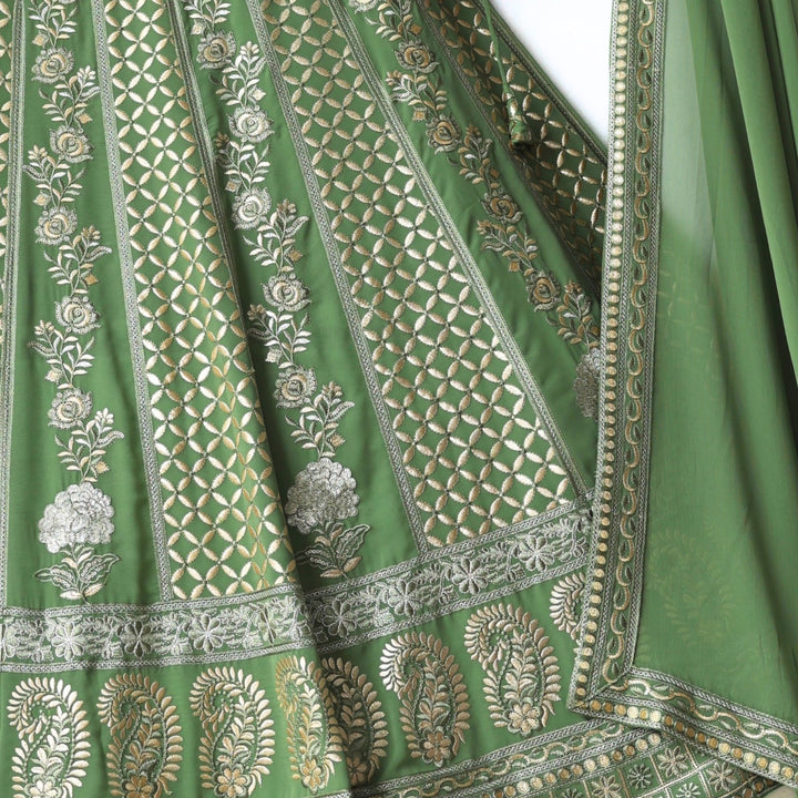 Green color Sequence & Zari Embroidery work Designer Wedding Lehenga Choli BL1309 3