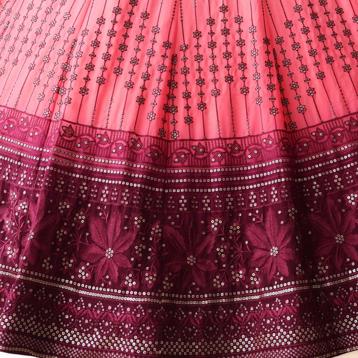 Shadding Pink color Sequence & Embroidery work Designer Faux Georgette Lehenga choli BL1315 4