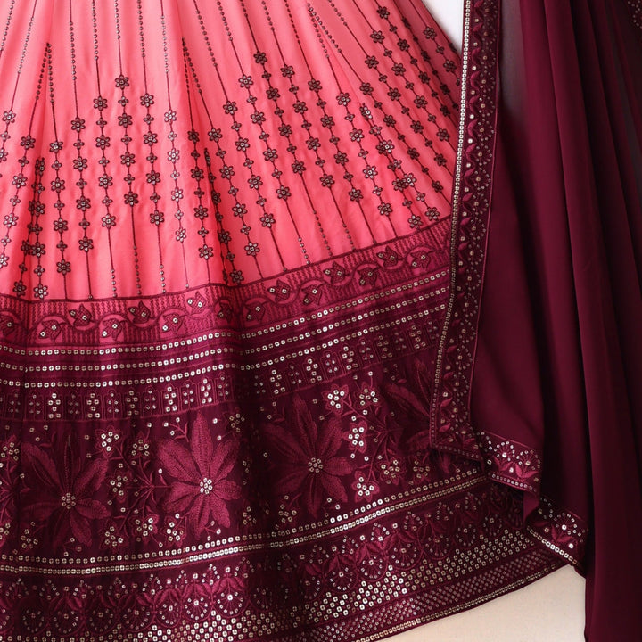 Shadding Pink color Sequence & Embroidery work Designer Faux Georgette Lehenga choli BL1315 3