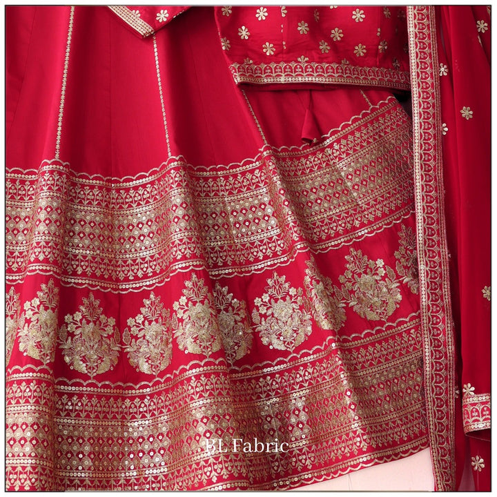 Red color Sequence & Thread work Designer Wedding Lehenga Choli For Wedding Function BL1317 3