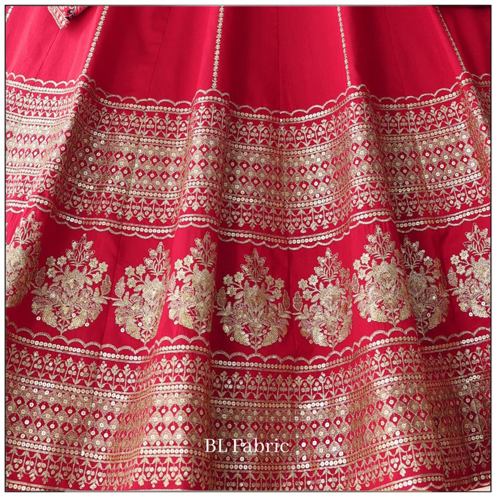 Red color Sequence & Thread work Designer Wedding Lehenga Choli For Wedding Function BL1317 4