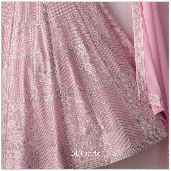 Light Pink color Sequence Embroidery work Designer Wedding Lehenga Choli BL1320 5