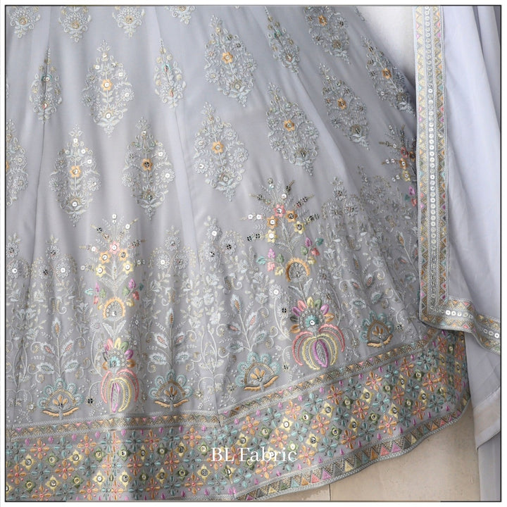 Grey color Sequence & Mirror Embroidery work Designer Wedding Lehenga Choli BL1323 3